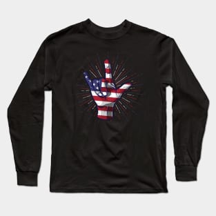Love Merica Patriotic Independence Day Shirt 4th of July Long Sleeve T-Shirt